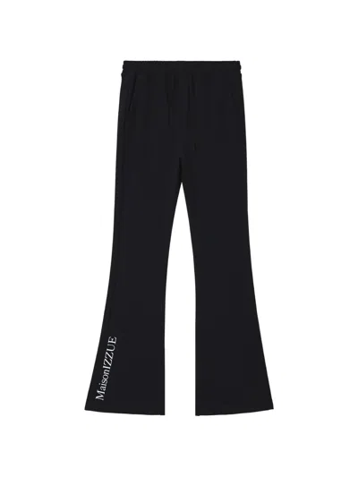 Izzue Logo-print Flared Trousers In Black