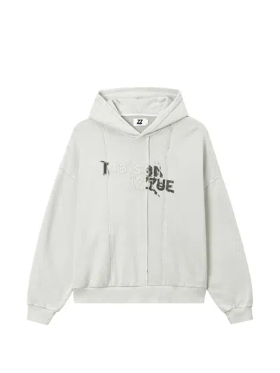 Izzue Logo-print Hoodie In Gray
