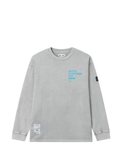 Izzue Logo-print Long-sleeve Sweatshirt In Gray