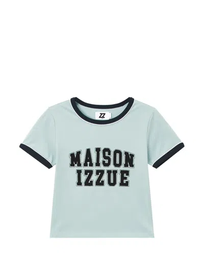 Izzue Logo-print Ringer T-shirt In Blue