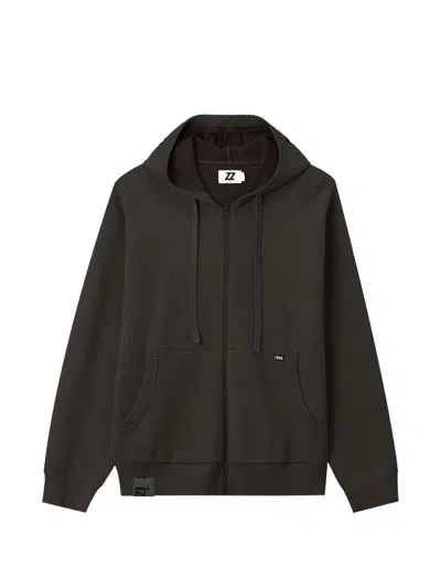 Izzue Logo-print Zip-up Hoodie In Gray