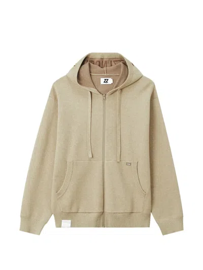 Izzue Logo-print Zip-up Hoodie In Neutral