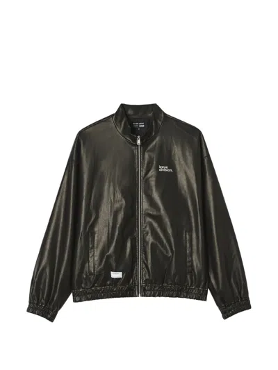 Izzue Logo-print Zip-up Jacket In Black