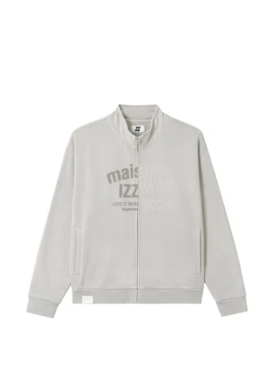 Izzue Logo-print Zip-up Sweatshirt In Gray
