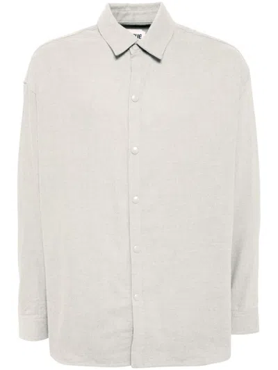 Izzue Long-sleeved Cotton-blend Shirt In Grey