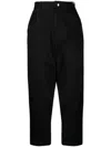 Izzue Low-rise Straight-leg Cropped Trousers In Black