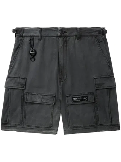 Izzue Mid-rise Cotton Cargo Shorts In Green