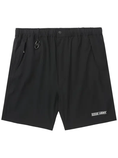 Izzue Mid-rise Straight-leg Shorts In Black