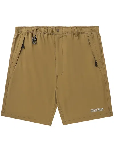 Izzue Mid-rise Straight-leg Shorts In Neutrals