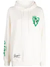 Izzue Motif-embroidered Cotton Blend Hoodie In Neutrals