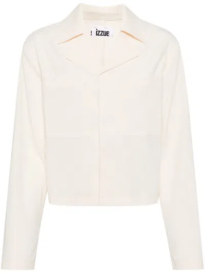 Izzue Notched-lapel Concealed-fastening Shirt In Neutrals