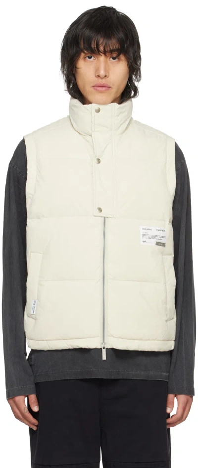 Izzue Off-white Patch Down Vest In Gyr