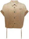 Izzue Ombré-effect Cropped Shirt In Green