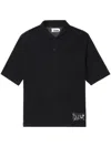 Izzue Open-knit Polo Shirt In Black