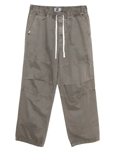 Izzue Panelled Drawstring Trousers In Gray