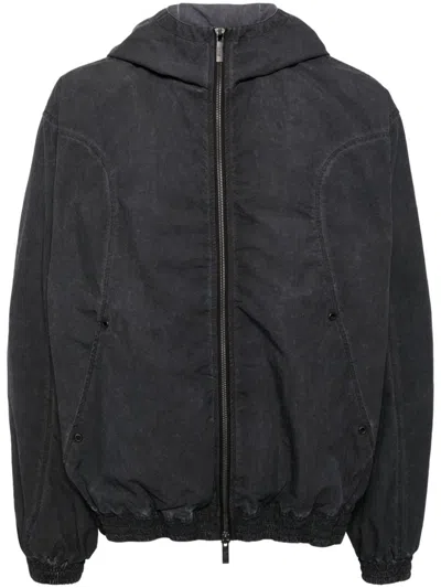 Izzue Panelled Hooded Jacket In Black