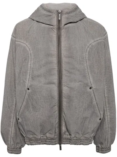 Izzue Panelled Hooded Jacket In Grey