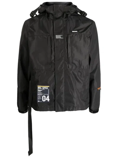 Izzue Patch-details Padded Hooded Jacket In Black