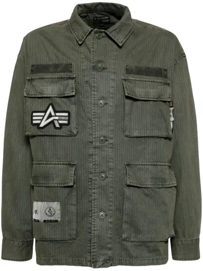 Izzue Patch-embroidered Shirt Jacket In Green