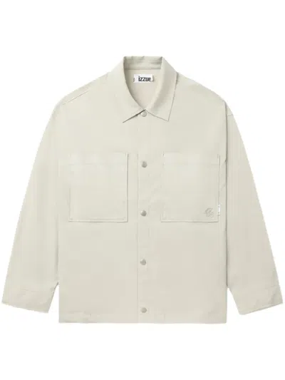 Izzue Patch-pocket Press-stud Shirt In Neutrals