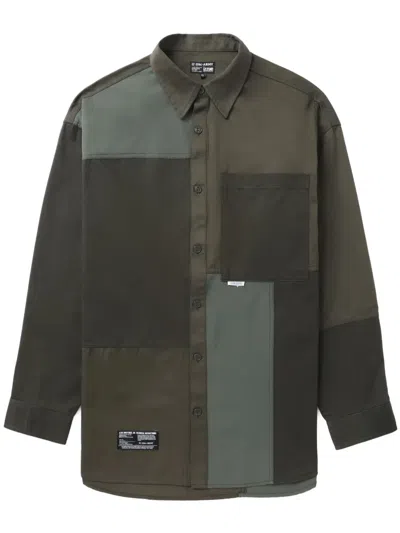 Izzue Patchwork Cotton Shirt In Green