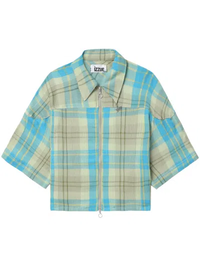 Izzue Plaid-check Cotton Shirt In Blue