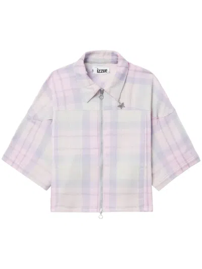 Izzue Plaid-check Cotton Shirt In Pink
