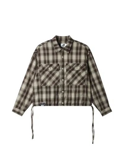 Izzue Plaid Pocket Shirt In Brown