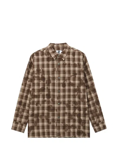 Izzue Plaid-pattern Shirt In Brown