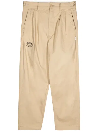 Izzue Pleat-detail Straigh-leg Trousers In Brown