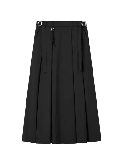 Izzue Pleat Strap Skirt In Black