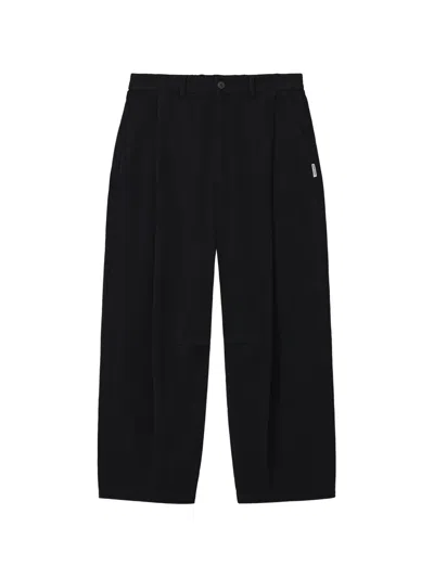 Izzue Pleated Straight-leg Trousers In Black