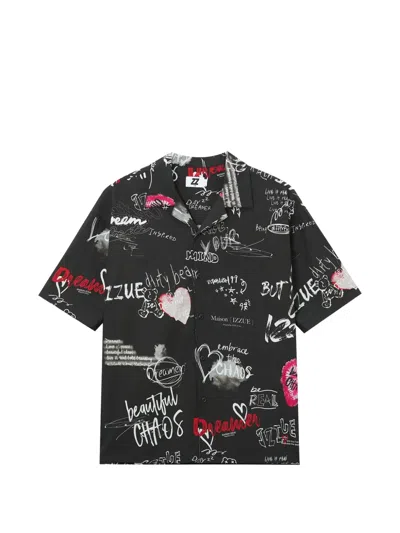 Izzue Print Short-sleeve Shirt In Black
