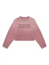Izzue Printed-cropped Sweatshirt In Pink