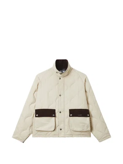 Izzue Quilted Panelled Jacket In Neutral