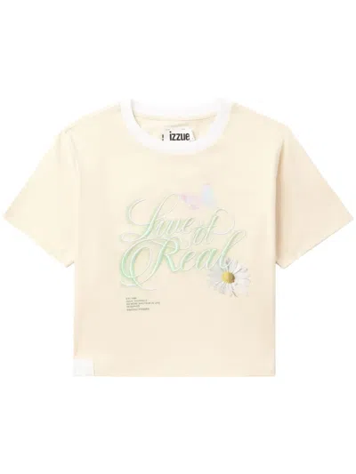 Izzue Quote-print T-shirt In Neutrals