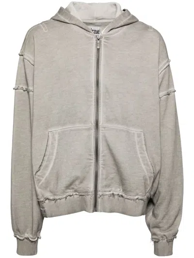 Izzue Raw-cut Finish Hoodie In Grey