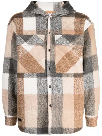 Izzue Reserved Plaid-check Hooded Jacket In Multicolour