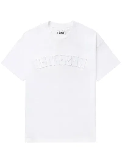 Izzue Reverse-appliqué Cotton T-shirt In Weiss