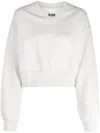 Izzue Rhinestone-embellished V-neck Sweatshirt In Grey
