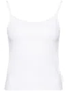 Izzue Ribbed-knit Lace-trim Top In White