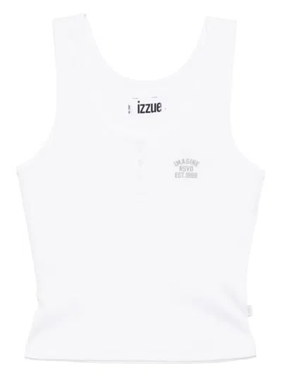 Izzue Ribbed Tank Top In White