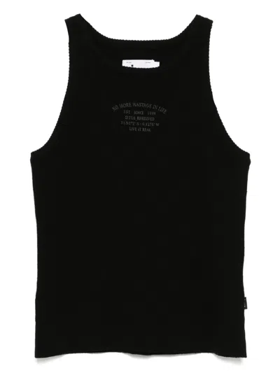 Izzue Ribbed Tank Top In Black