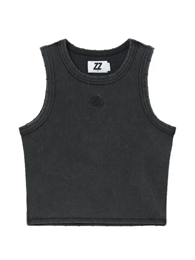 Izzue Ribbed Top In Black