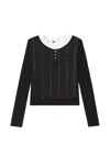 Izzue Ribbed-knit Layered-effect Top In Black