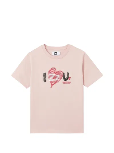 Izzue Round Neck Graphic T-shirt In Pink
