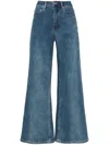 Izzue Rsvd Embossed Flared Jeans In Blue