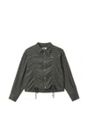 Izzue Ruched Drawstring Shirt In Gray