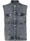 Izzue Sleeveless Denim Jacket In Blue