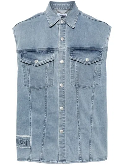 Izzue Sleeveless Denim Jacket In Blx